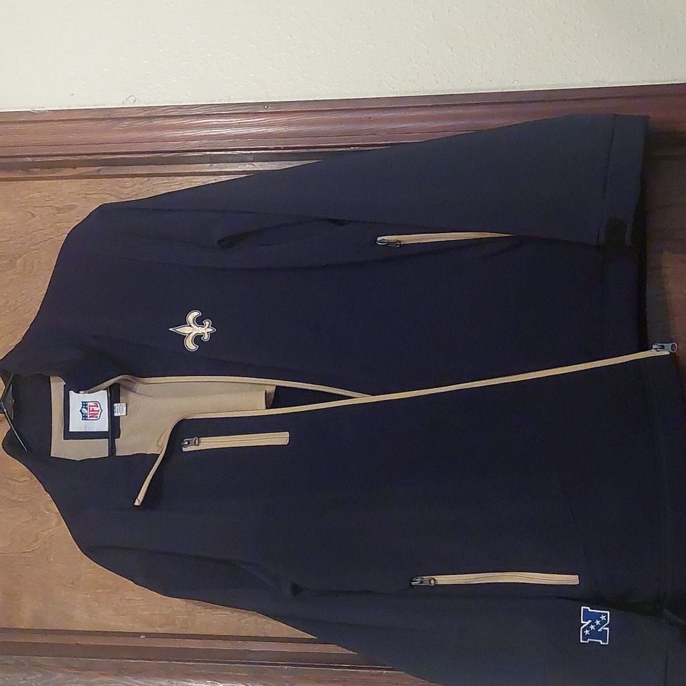 NFL, NEW ORLEANS SAINTS Utility Black and Gold Jacket for MEN  EUC